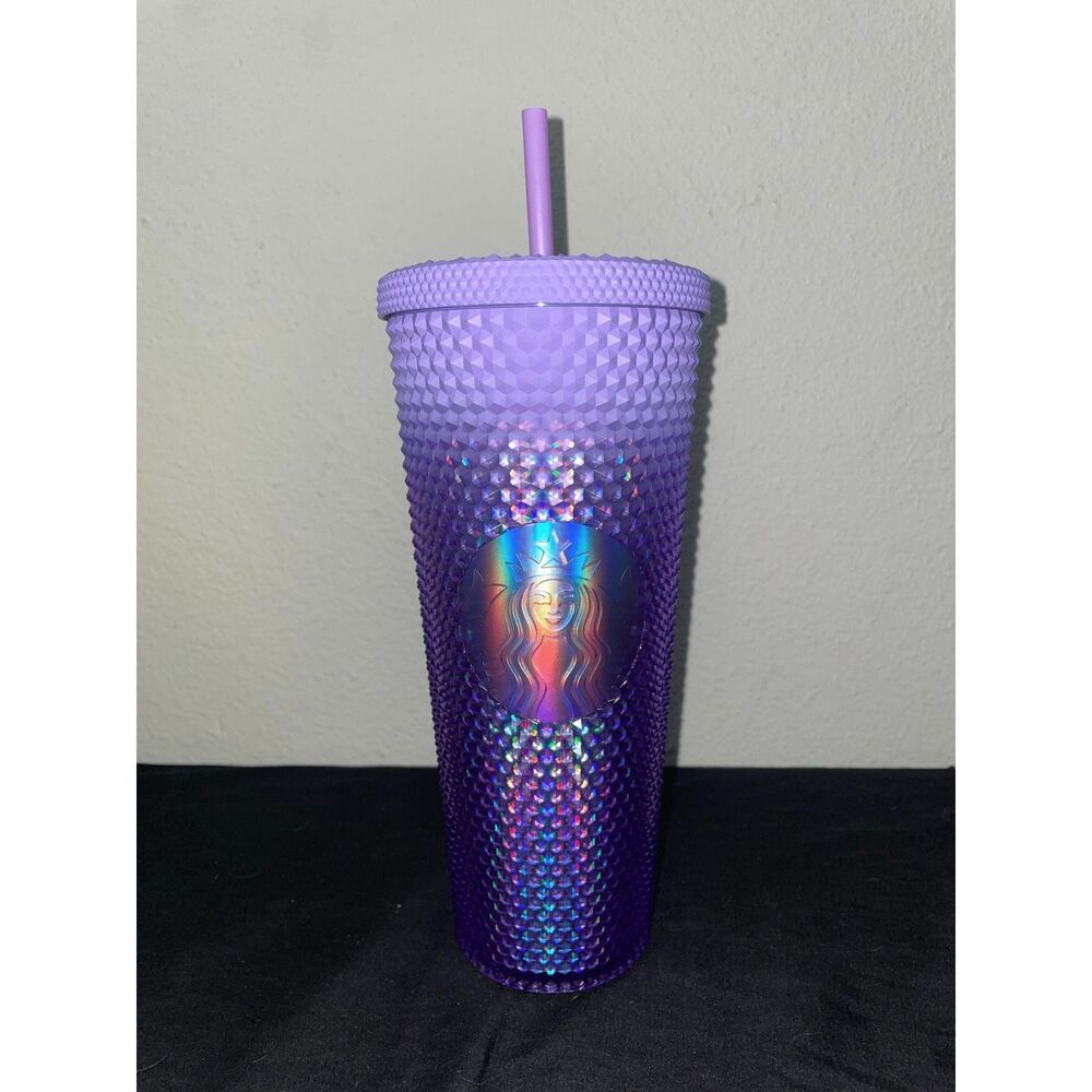 Starbucks Purple Ombre Studded Cold Cup Tumbler 24 oz Venti with Straw